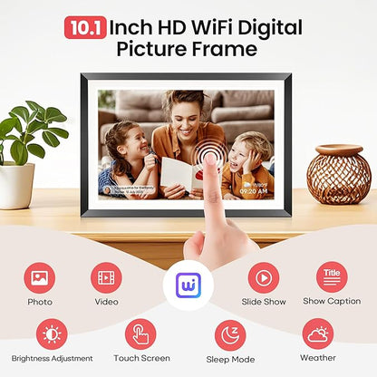 RCA 10.1" WiFi Digital Picture Frame, Electronic Photo Frames 32GB Storage, HD IPS Touch Screen WiFi Frame/Auto Rotate/Wall Mounted, Easy Setup in Uhale App to Share Photo/Video Anytime | (2 Pack)