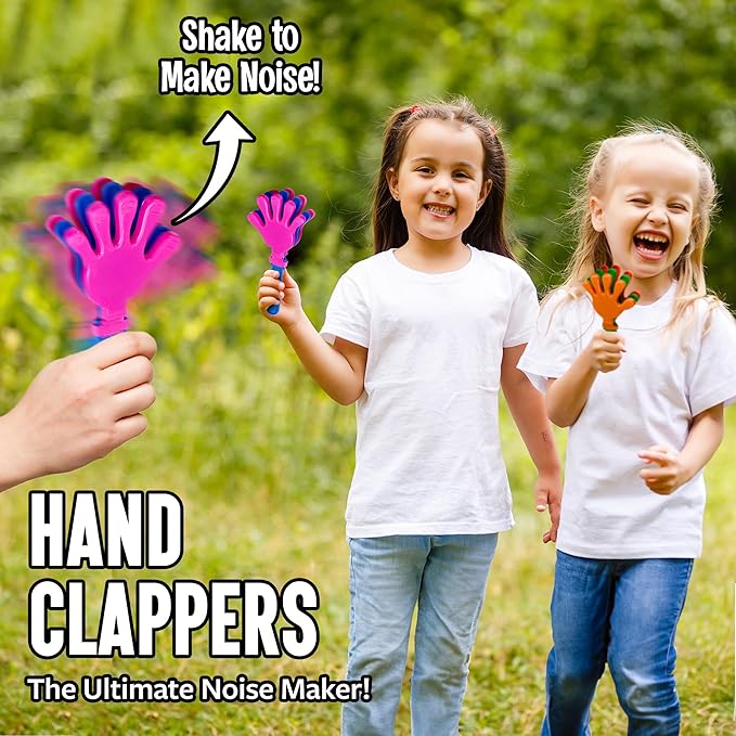 Colorful Hand Clappers - 12 Pack - 7" Noisemakers for Ultimate Party Fun - Sporting Spectacles, Birthday Extravaganzas, and Graduation Celebrations