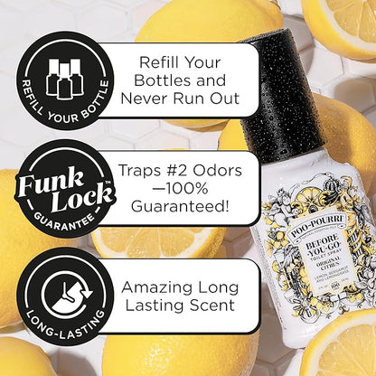 Poo-Pourri Before-You-Go Toilet Spray Refill, Original Citrus, 16 Fl Oz, Up to 800 Uses, Bathroom Odor Deodorizer with Essential Oils for Home or Work, Lemon, Bergamot and Lemongrass Scent
