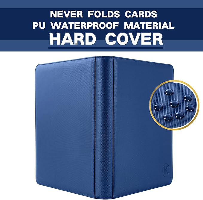 1600+ Pockets Trading Card Binder, 16-Pocket Card Ablum Compatible with MTG,Sports Cards & Other Standard Size Trading Card (NAVY BLUE)