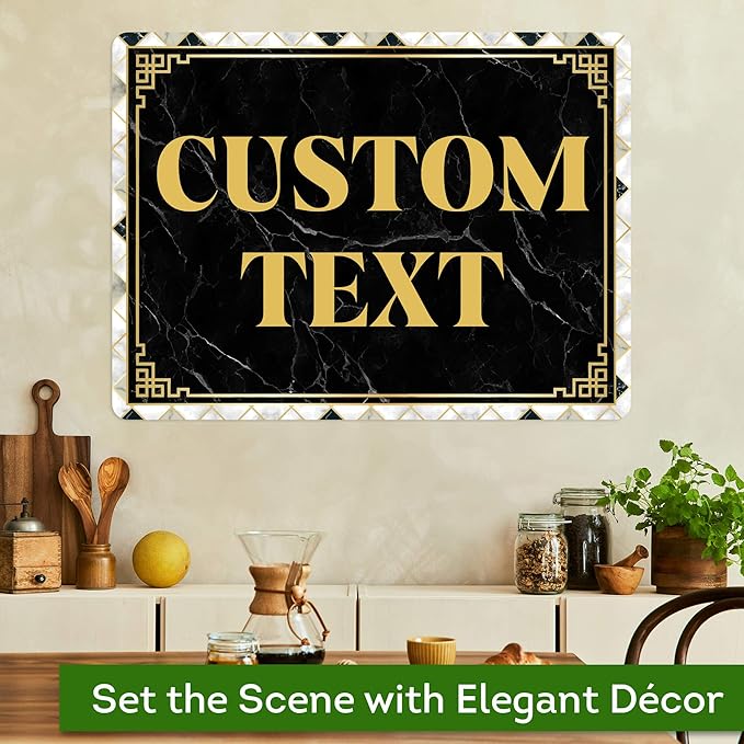 Custom Sign, Custom Street Sign, 11 Font Colors, 13 Font Styles, 4 Hole Options, 22 Sizes, 18x24 Inches, Rust Free DiBound, Fade Resistant, Made in USA by My Sign Center (Marble Tile)