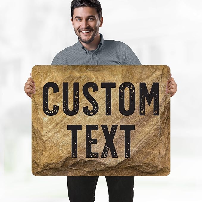 Custom Sign, Custom Street Sign, 11 Font Colors, 13 Font Styles, 4 Hole Options, 22 Sizes, 24x30 Inches, Rust Free DiBound, Fade Resistant, Made in USA by My Sign Center (Stone)