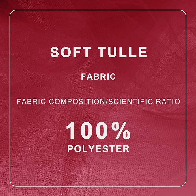 Deep Red Tulle Fabric Roll Spool Bolt (54 Inch by 40 Yards) Large Tulle Wedding Party Decoration, Tutu Skirt, Table Runner, Gift Wrapping, Bridal Shower, Soft & Drape (Burgundy)