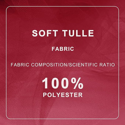 Deep Red Tulle Fabric Roll Spool Bolt (54 Inch by 40 Yards) Large Tulle Wedding Party Decoration, Tutu Skirt, Table Runner, Gift Wrapping, Bridal Shower, Soft & Drape (Burgundy)