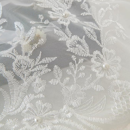 VISIONTEX White Voile Curtains, Decorative White Embossed Butterflies Rod Pocket Window Drapes for Home Kitchen, Living Room and Bedroom 54 x 84 Inch, Set of 2 Curtain Panels