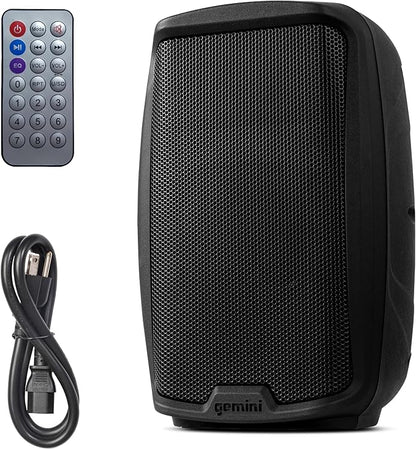 Gemini 10” 1000W Bluetooth PA Speaker with TWS Link, USB/SD/FM, XLR/RCA/AUX Inputs, Mic & Guitar Channels, Portable Powered Sound System for DJs, Parties & Small Venues (AS-2110BT)