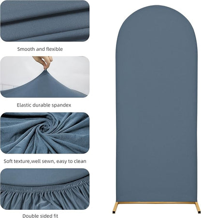 Wedding Arch Cover Spandex Arch Backdrop Cover 7.2FT,6FT Set of 2 Arch Stand Cover Arch Covers Stretchy Backdrop for Wedding Birthday Party Decoration Baby Shower Banquet (Blue)