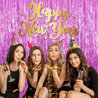 10 Pack Foil Curtain Backdrop Metallic Tinsel Foil Fringe Curtains Photo Booth Props for Birthday Wedding Engagement Baby Shower Bachelorette Christmas Holiday Celebration Party Decorations