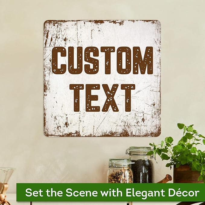 Custom Sign, Custom Street Sign, 11 Font Colors, 13 Font Styles, 4 Hole Options, 22 Sizes, 12x12 Inches, Rust Free DiBound, Fade Resistant, Made in USA by My Sign Center (Rustic)
