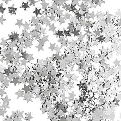 Silver Star Confetti - 60g (2.11OZ) Metallic Shine Stars Table Confetti for Weddings, Parties, New Year – Biodegradable Glitter Stars for Tables, Crafts, Photo Props, Holiday Decorations