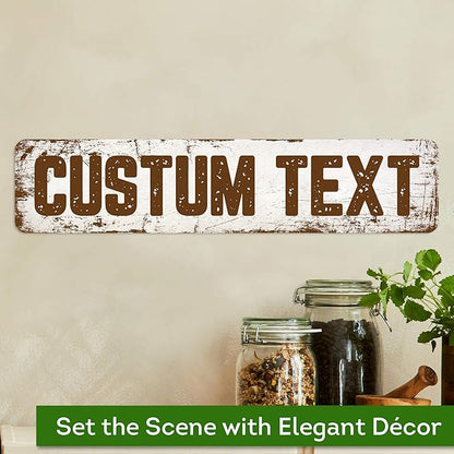Custom Sign, Custom Street Sign, 11 Font Colors, 13 Font Styles, 4 Hole Options, 22 Sizes, 4x18 Inches, Rust Free DiBound, Fade Resistant, Made in USA by My Sign Center (Rustic)