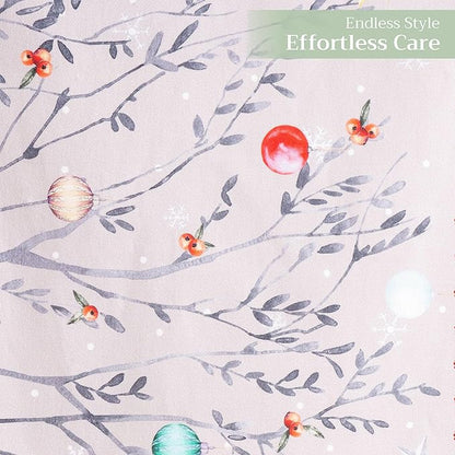 Maison d' Hermine Table Runner 100% Cotton Double Layer Table Runners 108 inches Long for Thanksgiving Christmas Decorations Home Kitchen Dining Party Wedding (Fairy Christmas, 14.5" x 108")