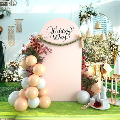 bricia Wedding Arch Backdrop Stand Cover, 6FT Double Sided Stretchy Arch Cover Fitted Wedding Birthday Party Banquet Decoration (Blush Pink 72''Lx31.2''W)