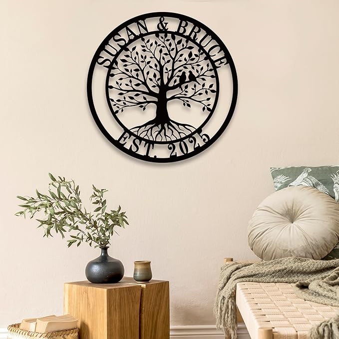 Personalized Tree of Life Metal Sign,Custom Metal Signs,Tree of Life Personalized Wall decoration,Wedding Gifts,Give to Parents and Friends,Housewarming Gifts