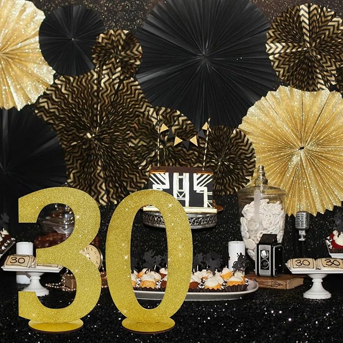 TONIFUL 11.8 Inch Gold Glitter Numbers Table Centerpieces 0-9 Birthday Party Decorations,Shining Gold Digital 0 for Birthday Party,Wedding,Bridal Shower,Engagement,Photo Shoot,Anniversary