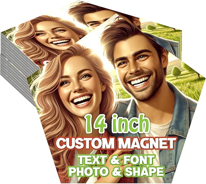 KETABAO – 14" Customizable Pentagon Magnetic Photo Magnet - add Your Image to Your Refrigerator, Storage Cabinet or car Magnet