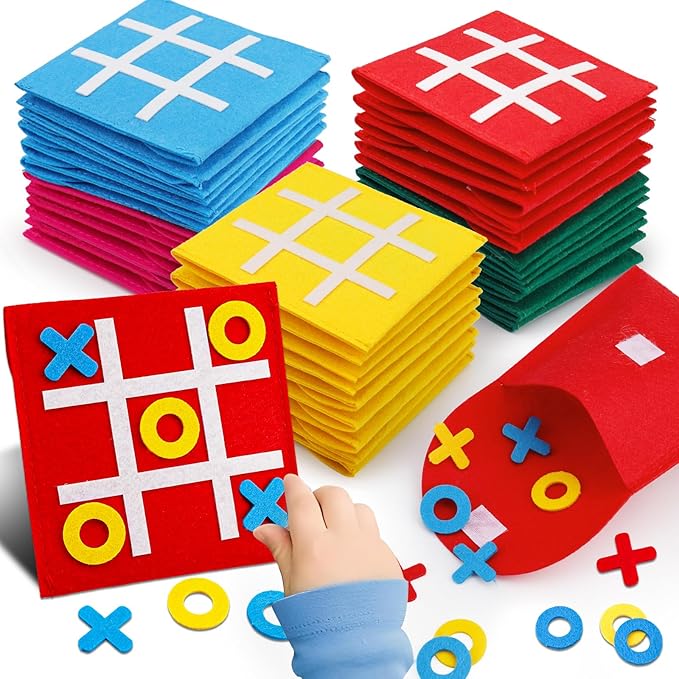 24PCS Tic Tac Toe Strategic Board Game for Kids, Birthday Party Favors Bulk for Kids 4-8 8-12 Halloween Goodie Treat Bags Stuffers Return Gifts Classroom Treasure Chest Box Toys Carnival Prizes