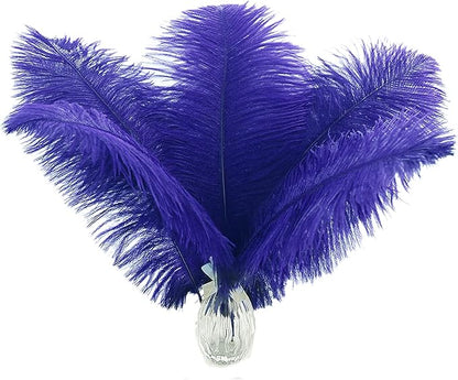 Ballinger Royal Blue Ostrich Feathers - 24Pcs 10-12inch Feathers for Party Centerpieces, Flower Arrangement and Home Decor