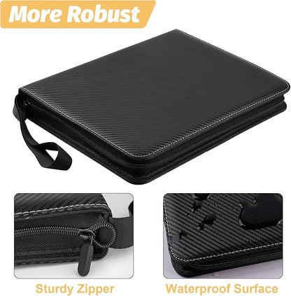Trading Card Binder, 900 Pockets Card Binder, 9-Poccket Sided Pocket Sports Card Binder, Premium Card Binders Compatible with MTG, TCG, Baseball Cards(Carbon Black)