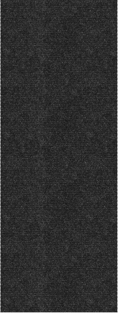 Ottomanson Commercial Scrape Rib Entry Mat – Heavy Duty Ribbed Floor Mat for High Traffic – Non Slip Rubber Back, Waterproof – Indoor Outdoor Use for Offices, Schools, Lobbies, 2'7" x 12', Black