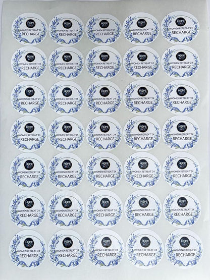 Custom Stickers for Weddings, Birthdays & Businesses - Personalized Labels with Your Logo - Waterproof, Fade and Heat Resistant - Pack of 100-1000 (Wreath R, 4 Inch)