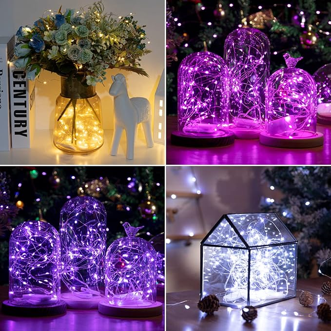 HXWEIYE 12 Pack 7ft 20LED Multicolor Fairy Lights Battery Operated for DIY Wedding Gifts Christmas Party Decor