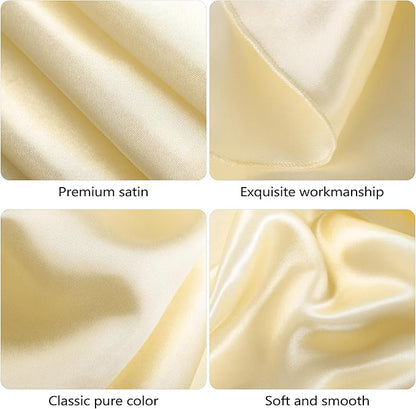 Ruisita 120 Inches Round Satin Tablecloths Champagne Overlay Round Satin Table Cover Bright Silk Tablecloth Smooth Fabric Tablecloth for Wedding Banquet Table Decoration