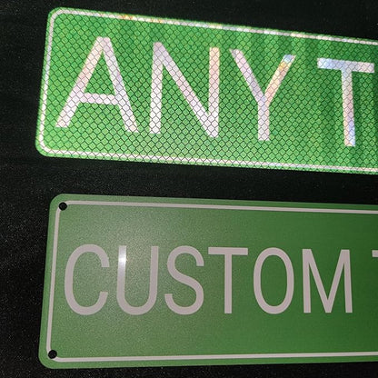 Custom Signs Outdoor Metal, Personalized Street Reflective Sign with Arrow, 8x24 Inches, Single/Double Sided, Rust Free Aluminum-UV Protected and Weatherproof