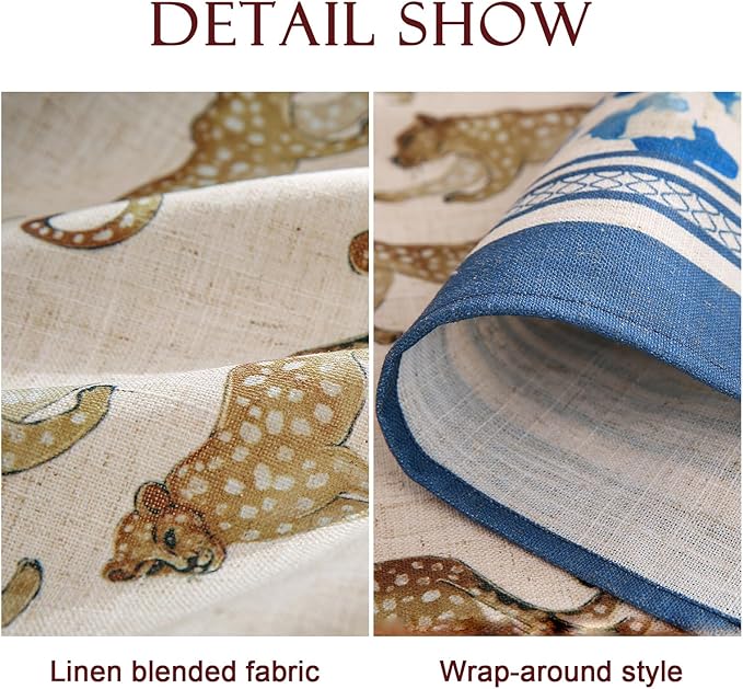 patdrea Designer Linen Table Cloth for Round Table,Leopard Animal Soft Breathable Tablecloth,Dacorative Cover for Kitchen Dining,Parties,Christmas,Thanksgiving,Tea Party,Diameter 67"-from