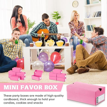 12 Sets Mini Shoe Gifts Boxes for Party Favors 4.7 x 2.5 x 2 Inch Sports Mini Sneaker Box with Editable Label for Candies Cookies Snacks (Light Pink, 4.7 x 2.5 x 2 Inches)
