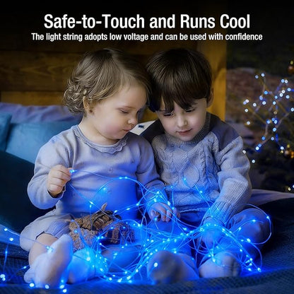 6 Pack Fairy Lights Battery Operated - 7ft 20 Led Twinkle Lights 3 Modes, Bulk Mini String Lights Waterproof for Mason Jars Vases DIY Party Wedding Decoration Christmas -Blue