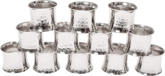 Silver Napkin Rings-12 PCS Heavy Duty Metal Spiral Napkin Rings, Handcrafted Napkin Holders Buckles for Family Dinner, Wedding, Party,Table Decorations - CLEENTABLE