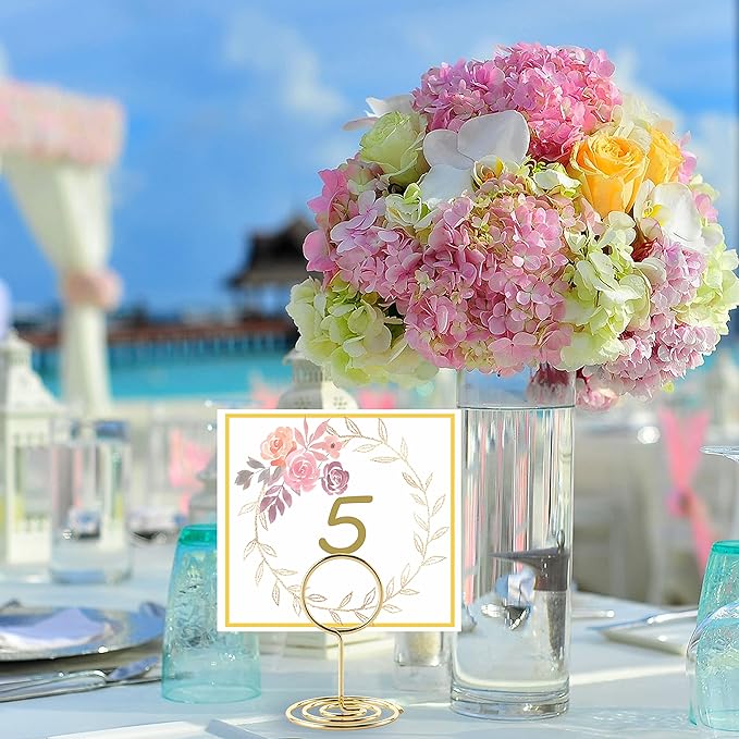 26Pcs Table Number Holders, Place Card Holders, Wire Picture Holders, Small Table Card Holders, Photo Holders for Centerpieces, Wedding Reception, Party, Birthday (Gold)