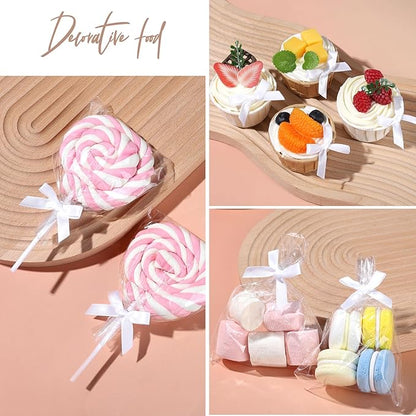 YGDZ 50 PCS Mini White Bows, Small Stain Ribbon White Bow for Crafts, Tiny Bows Decorations for Gift Wrapping, Wedding Party Favors, Cake, Balloons