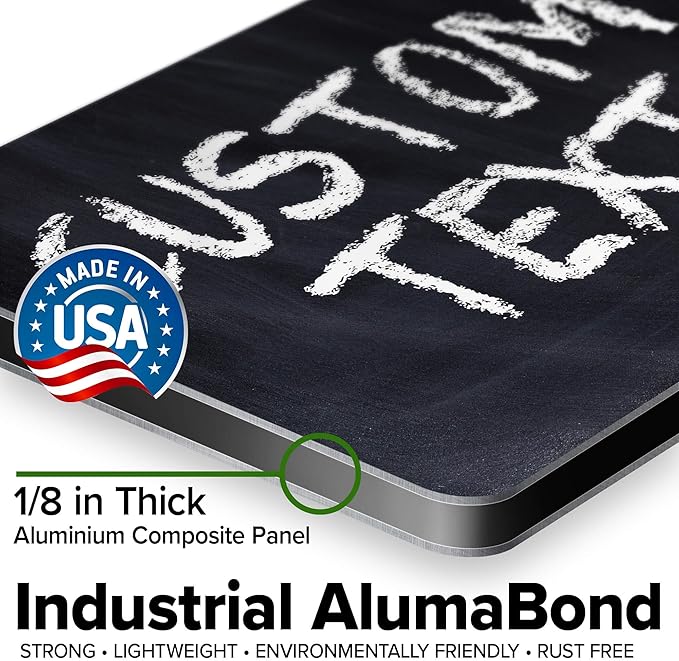 Custom Sign, Custom Street Sign, 11 Font Colors, 13 Font Styles, 4 Hole Options, 22 Sizes, 7x10 Inches, Rust Free DiBound, Fade Resistant, Made in USA by My Sign Center (Chalkboard Black)