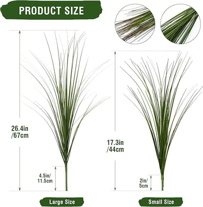 24PCS Fake Plants Artificial Wheat Grass Greenery Plastic Plants Fake Grass Artificial Plants for Outdoor Decor Artificial Grass Plant with Greenery Stems for Indoor Home Decoration 26.4"