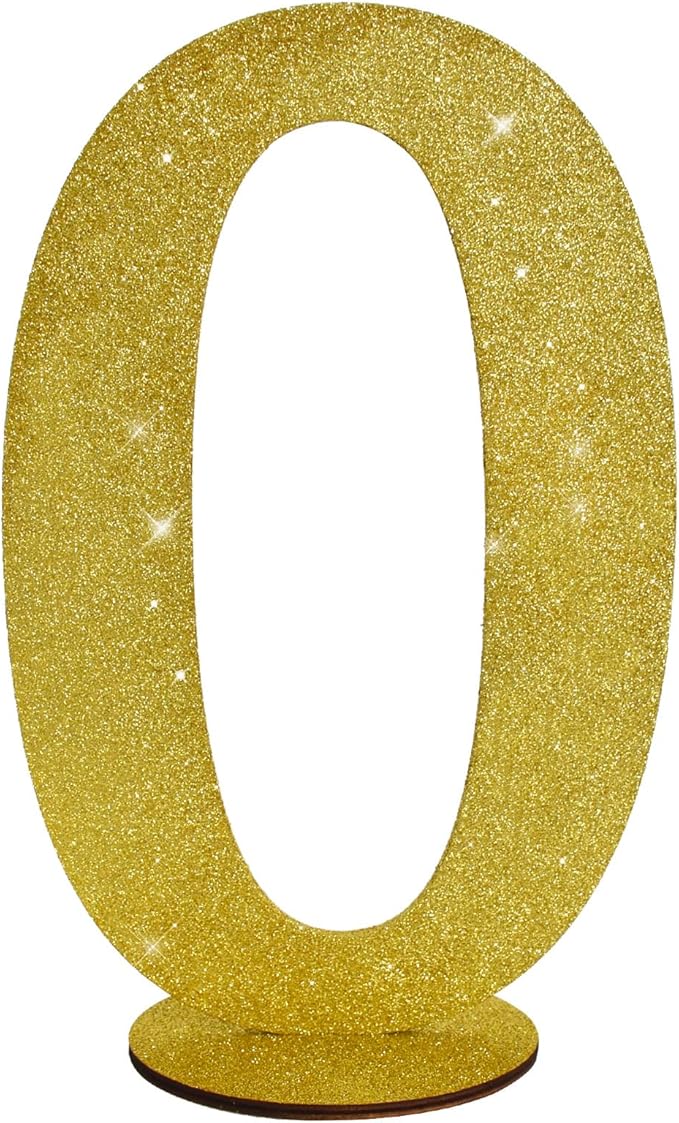 TONIFUL 11.8 Inch Gold Glitter Numbers Table Centerpieces 0-9 Birthday Party Decorations,Shining Gold Digital 0 for Birthday Party,Wedding,Bridal Shower,Engagement,Photo Shoot,Anniversary
