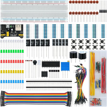WWZMDiB 438 Pcs Electronics Breadboard Kit Beginner Starter Kit Compatible with Arduino,STM32,Raspberry Pi