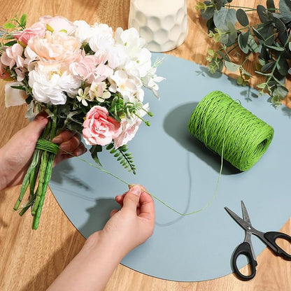 Syhood Floral Vine Bind Wire Rustic Wrapping Wire for Flower Bouquets(Light Green)