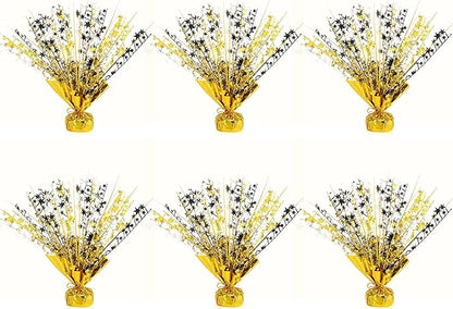 6 Pack Star Table Centerpieces for Party, Birthday Table Decorations for Kids Adults, Party Centerpieces for Tables for Wedding Baby Shower Graduation Holiday Event (Gold Silver Black)