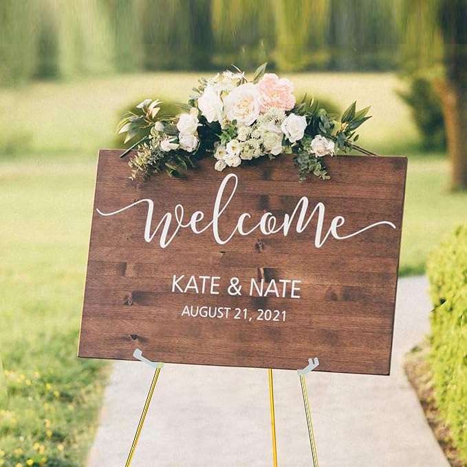 Easel Stand for Sign 63'' Art Easels for Display Wedding Welcome Poster Stand Portable Floor Metal Easel Gold