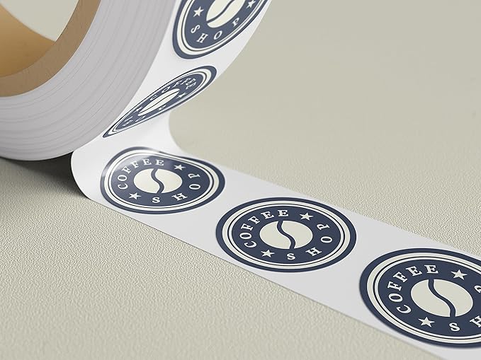 Custom Stickers Label Rolls, Build Your Own Stickers/Labels Any Design Premium Gloss BOPP Sticker, Personalized for Business Logo, Printed Sticker Labels 50+ (3 Inch Circle)