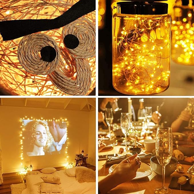 10 Pack Fairy Lights Battery Operated - 7ft 20 LED Twinkle Lights Copper Wire Mini String Lights Firefly Lights for Mason Jars DIY Crafts Christmas Centerpiece Table Decor, Warm White & Cool White