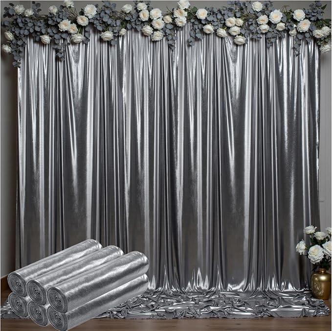 Outpain Thick 30 ft x 10 ft Black Black Sequin Backdrop Curtain for Parties, Wrinkle Free Glitter Photo Backdrop Drapes 6 Panels 5x10ft Black Black Back Drop Cloth for Wedding Photography Background