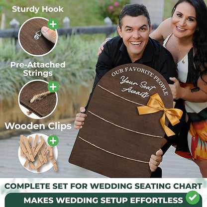 STOFINITY Wedding Seating Chart Board Display For Wedding Reception Decor - Rustic Seating Chart For Reception Display, Wood Find Your Seat Sign Ideas