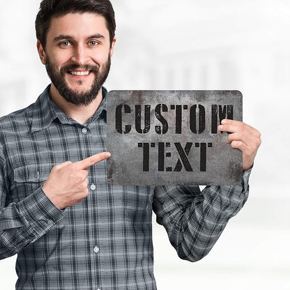Custom Sign, Custom Street Sign, 11 Font Colors, 13 Font Styles, 4 Hole Options, 22 Sizes, 7x10 Inches, Rust Free DiBound, Fade Resistant, Made in USA by My Sign Center (Grunge Metal)