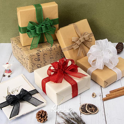 Ribbli Natural Burlap Wired Ribbon, 1/2 Inch x Continuous 20 Yard, Wired Edge Ribbon for Wreaths, Big Bows, Tree Decoration, Outdoor Decoration