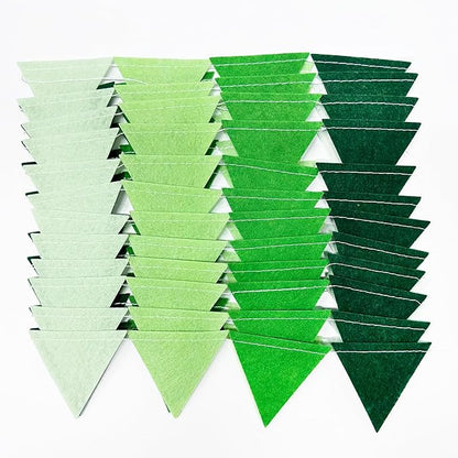 Green Party Decorations Ombre Green Felt Hanging Triangle Mini Bunting Pennant Banner Flag for Birthday Wedding Baby Shower Engagement Spring Summer St Patrick's day Party Classroom Nursery Decor