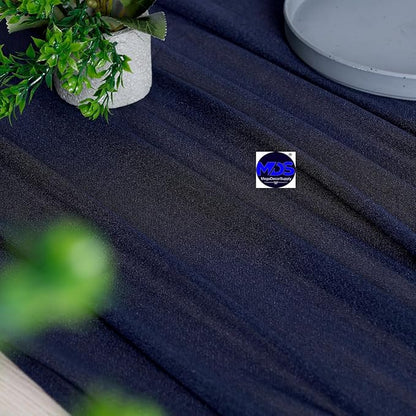 MDS Halloween Chiffon Table Runner - 20 Pack, 29 x 170 Inches, 14ft Each - Sheer Spooky Table Runners for Haunted House Parties, Trick-or-Treat Tables, Witchy Décor, Wedding & Events - Navy Blue