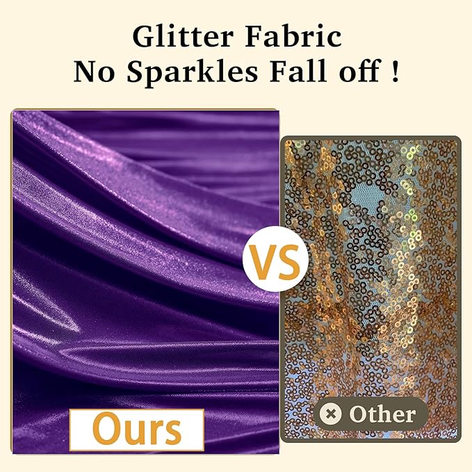 10x10 ft Purple Sequin Backdrop Curtain Panels for Parties, Wrinkle Free Glitter Photo Backdrop Drapes 2 Panels 5x10FT Shimmer Back Drop Cloth for Wedding Birthday Christmas Photography Background